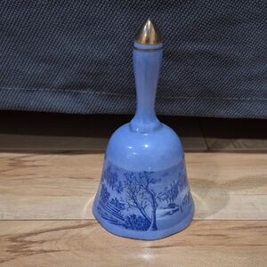 2/$20 Currier & Ives Blue and Gold Decorative Bell